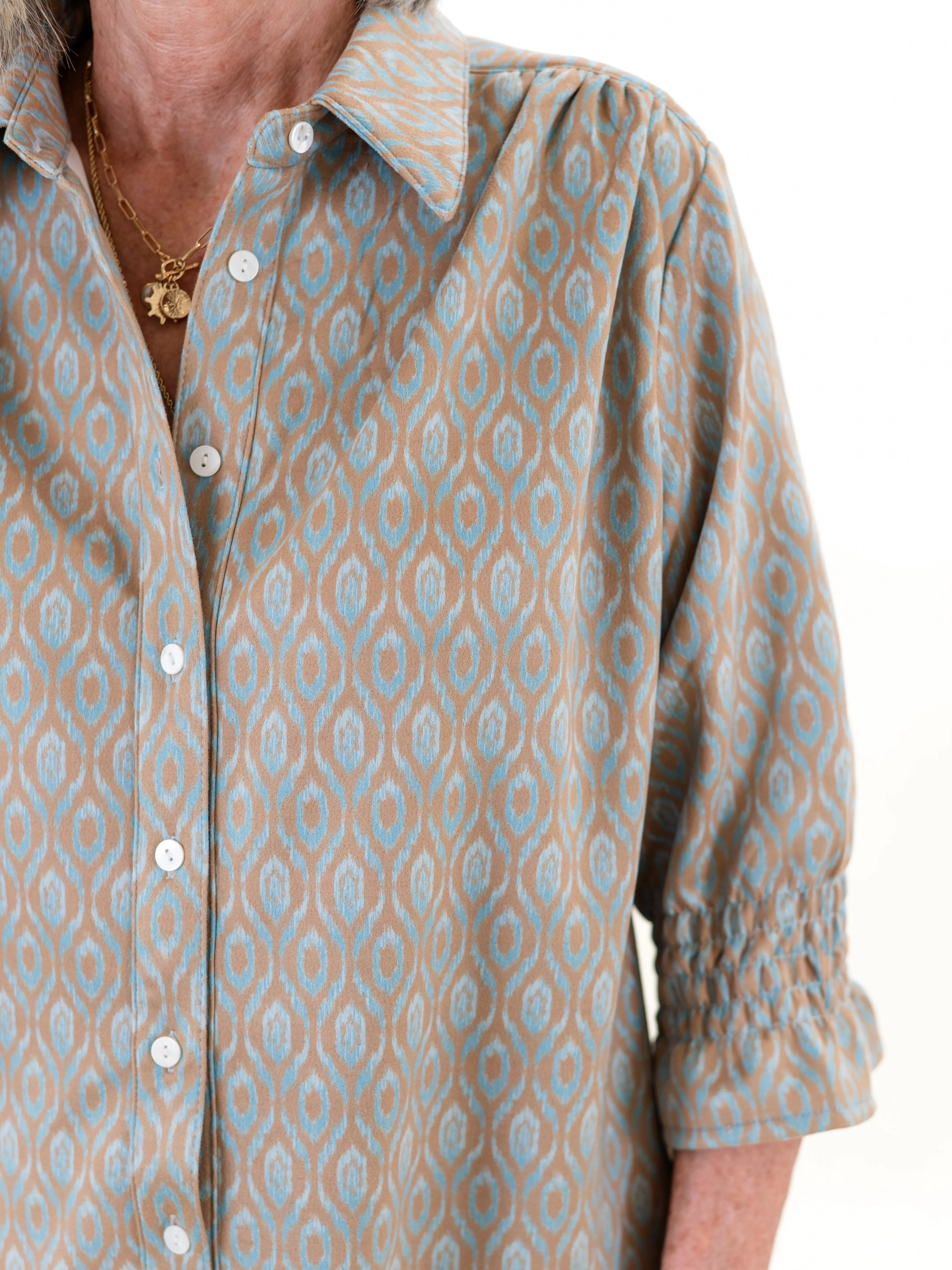 3/4 Sleeve Button Down Dress by Boho Chic