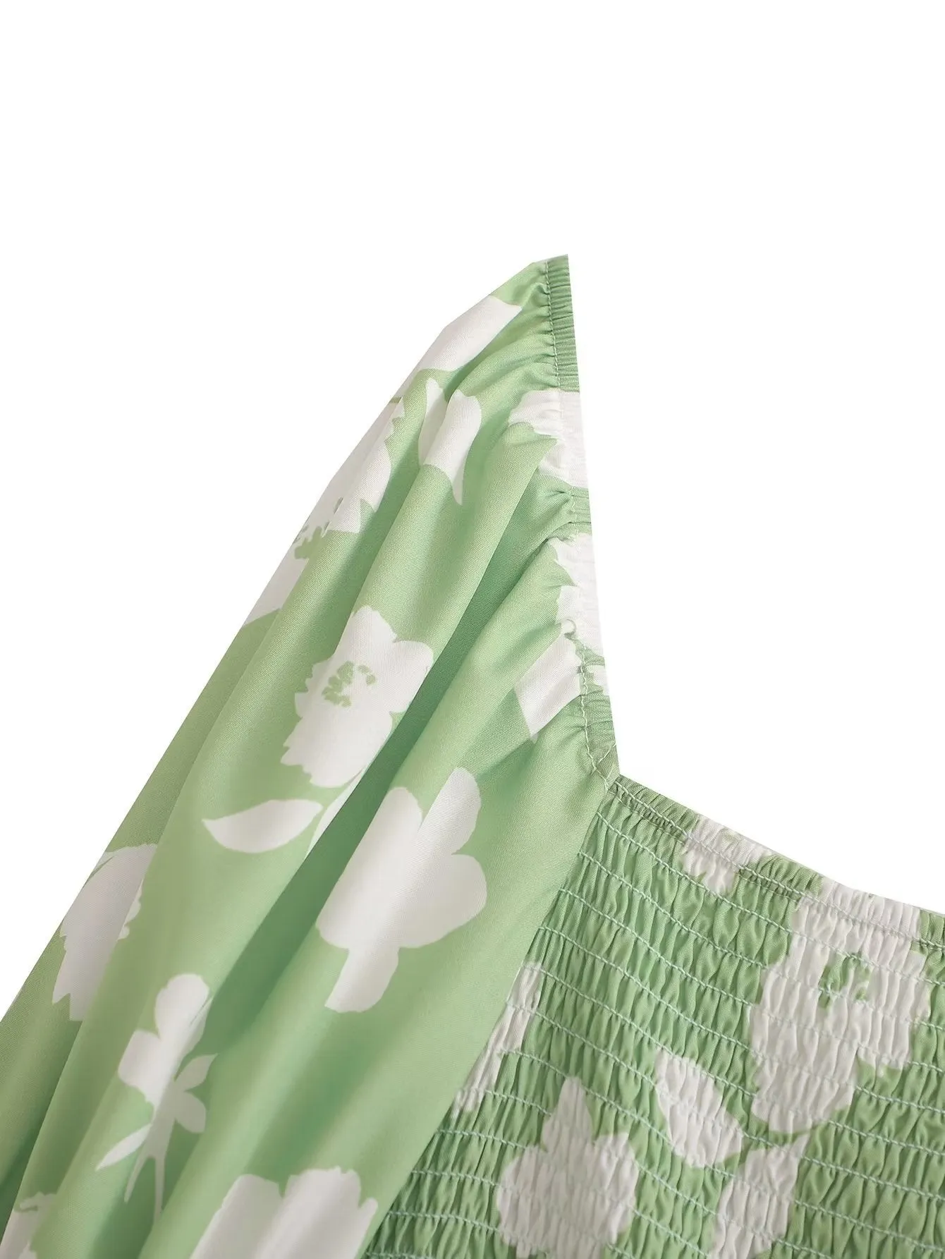 'Aspen' Floral Square-Neck Smocked Dress