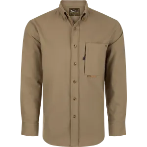 Autumn Brushed Twill Solid Button-Down Long Sleeve Shirt