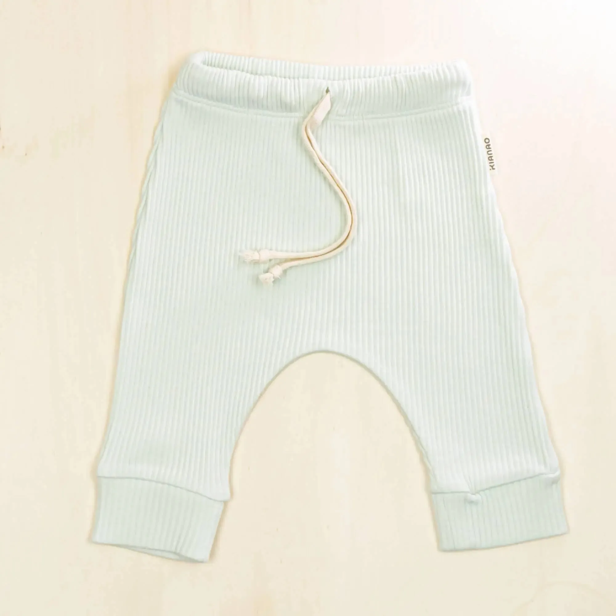 Baby Pants Organic Cotton | Soft Ribbed Drawstring Bottoms