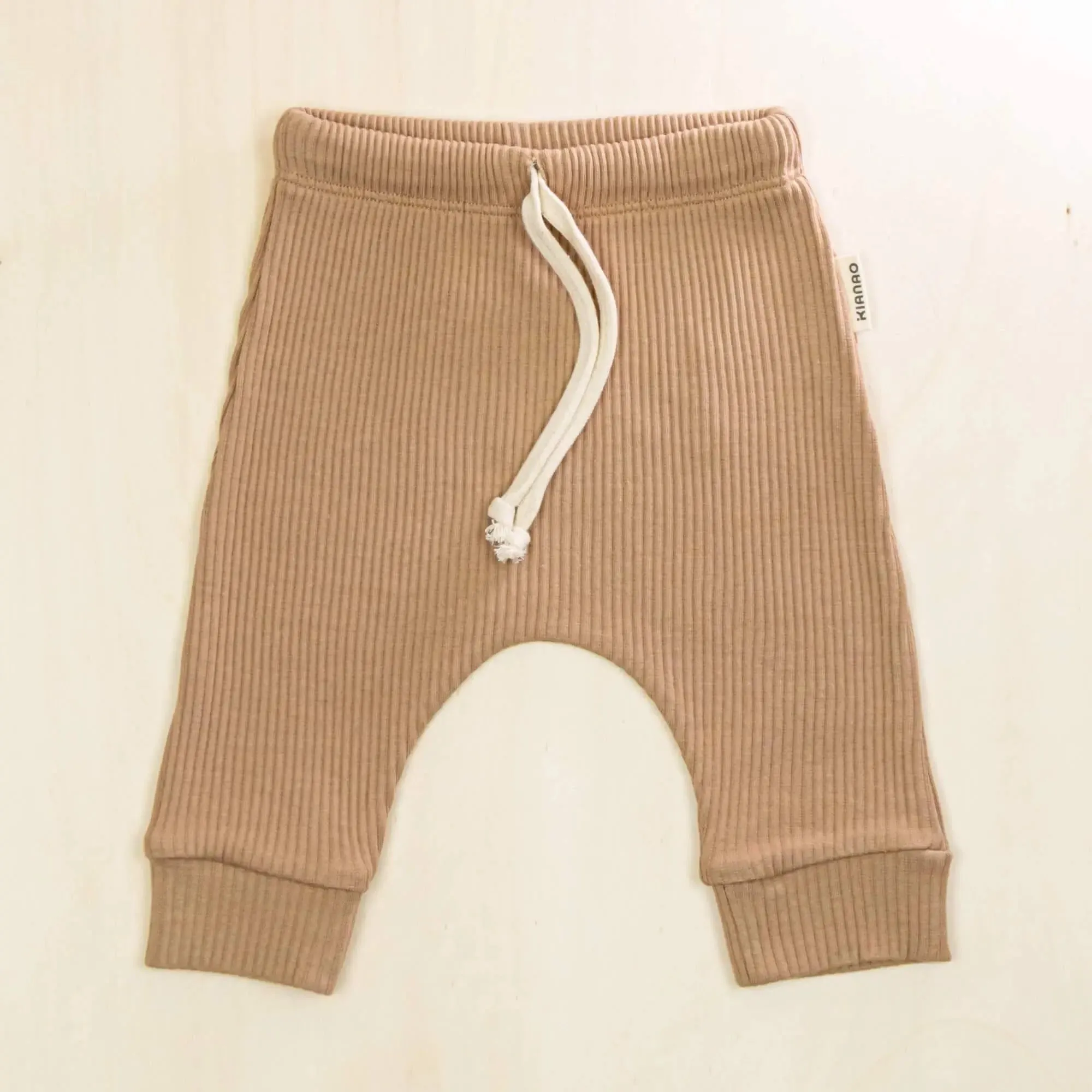 Baby Pants Organic Cotton | Soft Ribbed Drawstring Bottoms