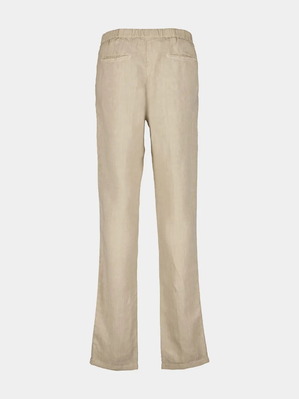 Beige Linen Tailored Pants