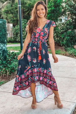 Black Boho High Low Dress