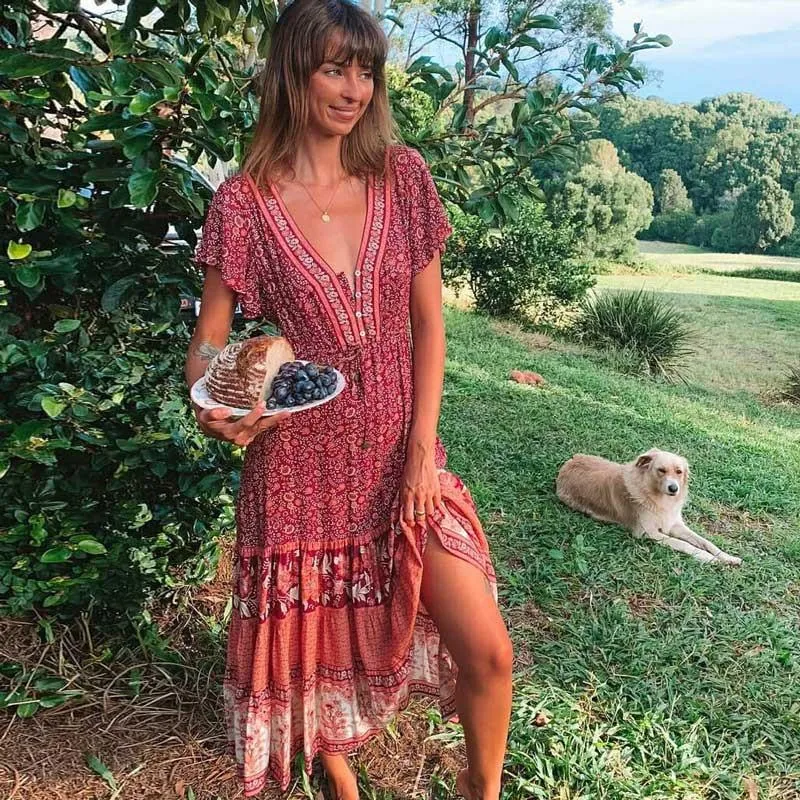 Blossom Gypsy Boho Maxi Dress