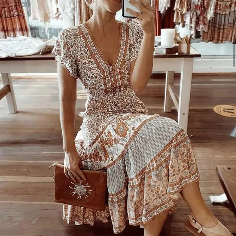 Blossom Gypsy Boho Maxi Dress