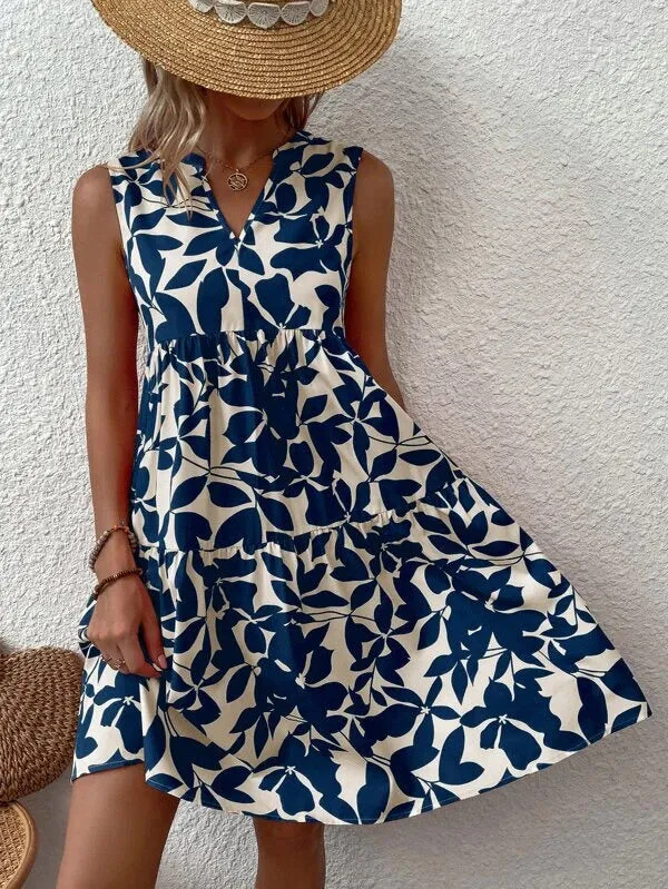 Boho Floral Multicolor Tiered Smock Dress