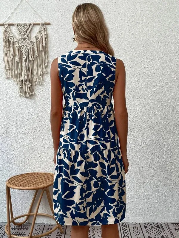 Boho Floral Multicolor Tiered Smock Dress