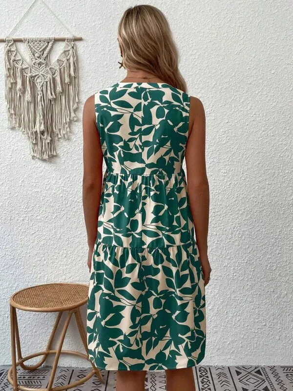 Boho Floral Multicolor Tiered Smock Dress
