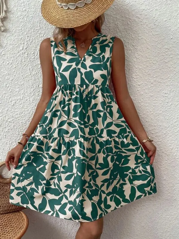 Boho Floral Multicolor Tiered Smock Dress