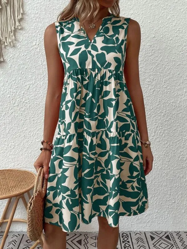 Boho Floral Multicolor Tiered Smock Dress