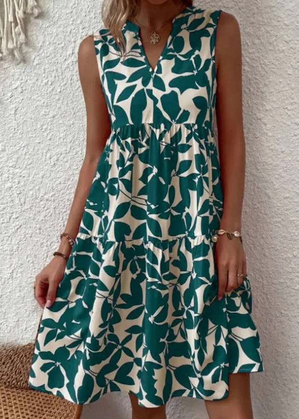 Boho Floral Multicolor Tiered Smock Dress
