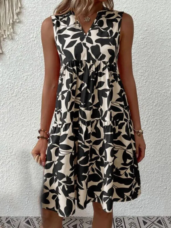 Boho Floral Multicolor Tiered Smock Dress