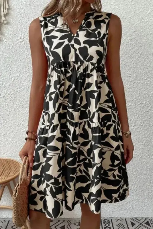 Boho Floral Multicolor Tiered Smock Dress