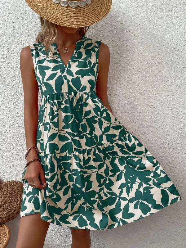 Boho Floral Multicolor Tiered Smock Dress