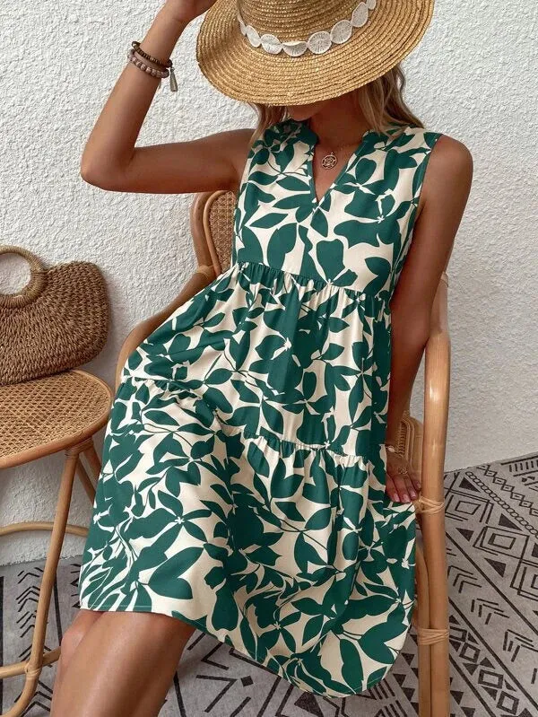 Boho Floral Multicolor Tiered Smock Dress