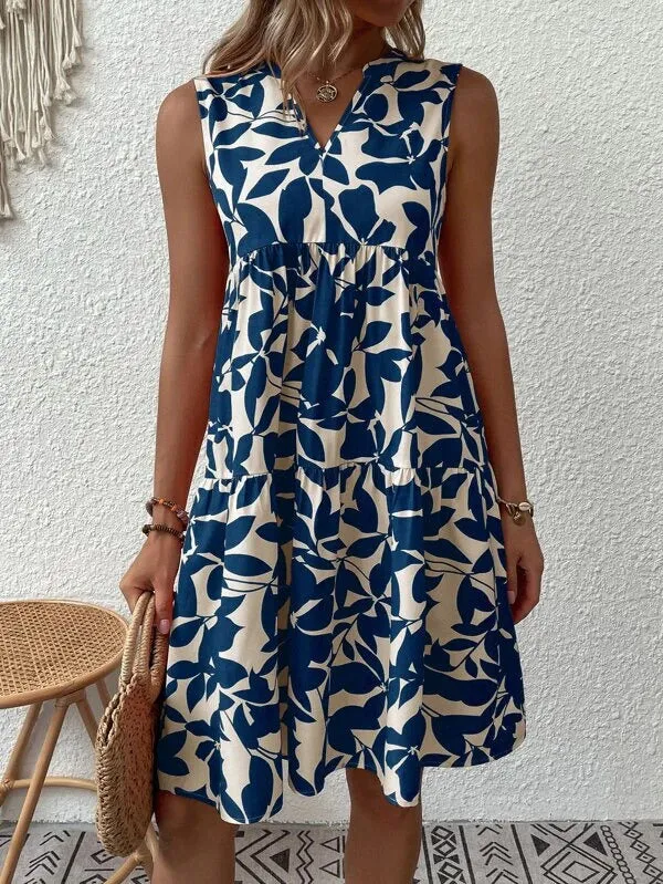 Boho Floral Multicolor Tiered Smock Dress