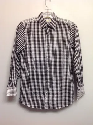 C2 by Calibrate Size 12 Blk & Wht Plaid Cotton Big Boys Shirts & Polos