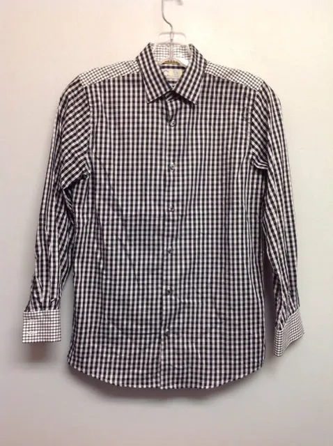 C2 by Calibrate Size 12 Blk & Wht Plaid Cotton Big Boys Shirts & Polos