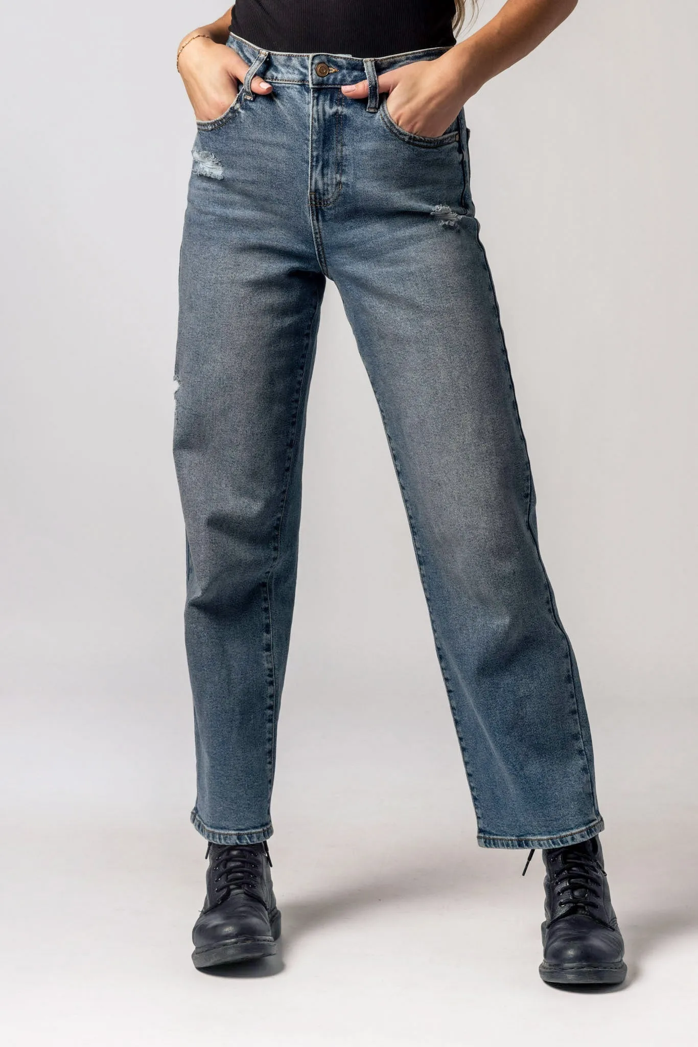 Celebrity Pink Emaline Wash High-Rise Straight Jeans