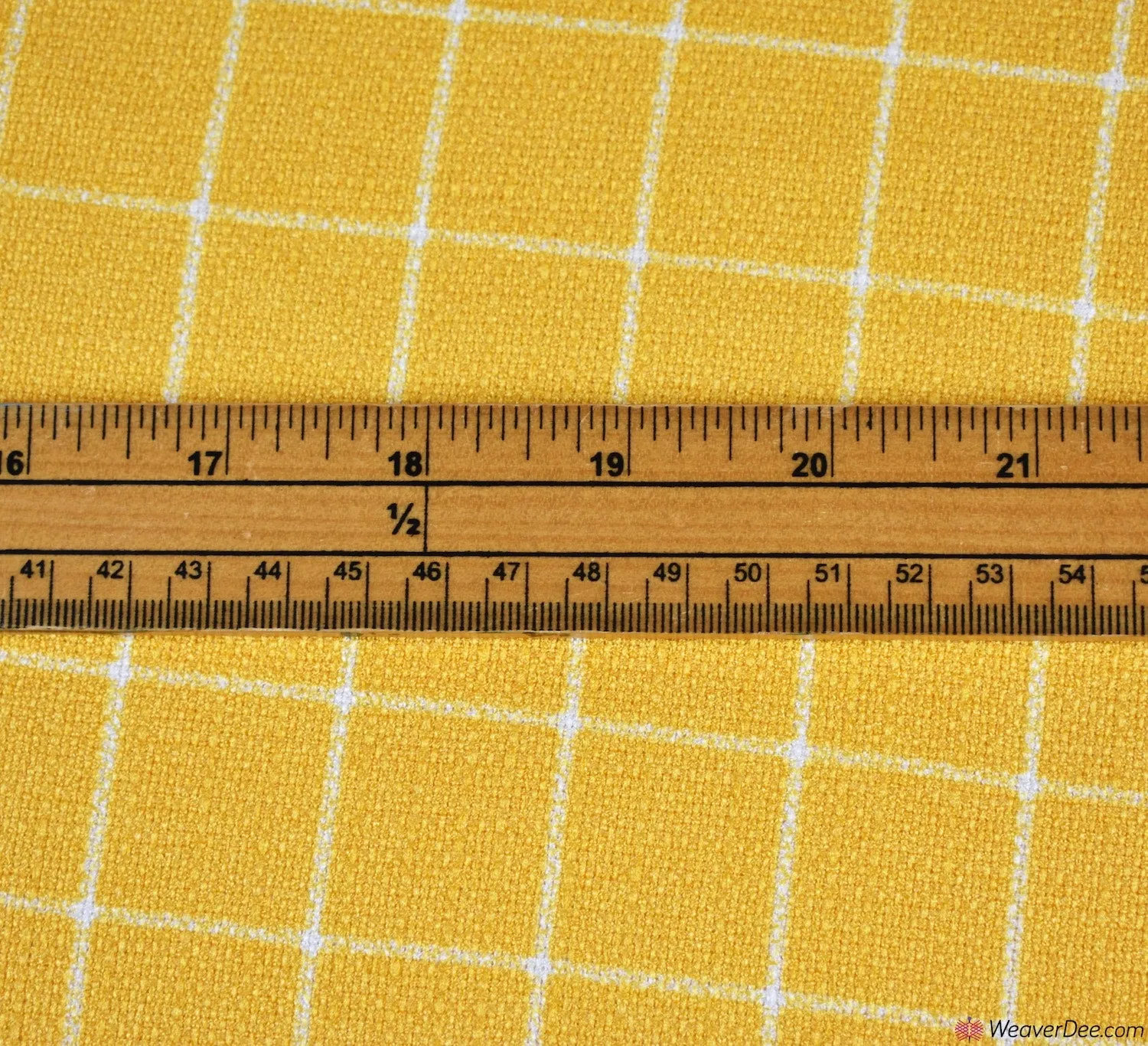 Check Linen Look Fabric - Yellow