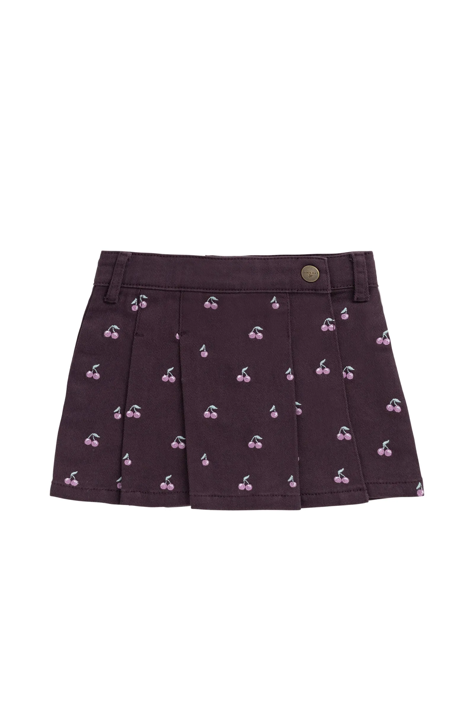Chelsea Skirt - Cherry Love Plum Embroidery