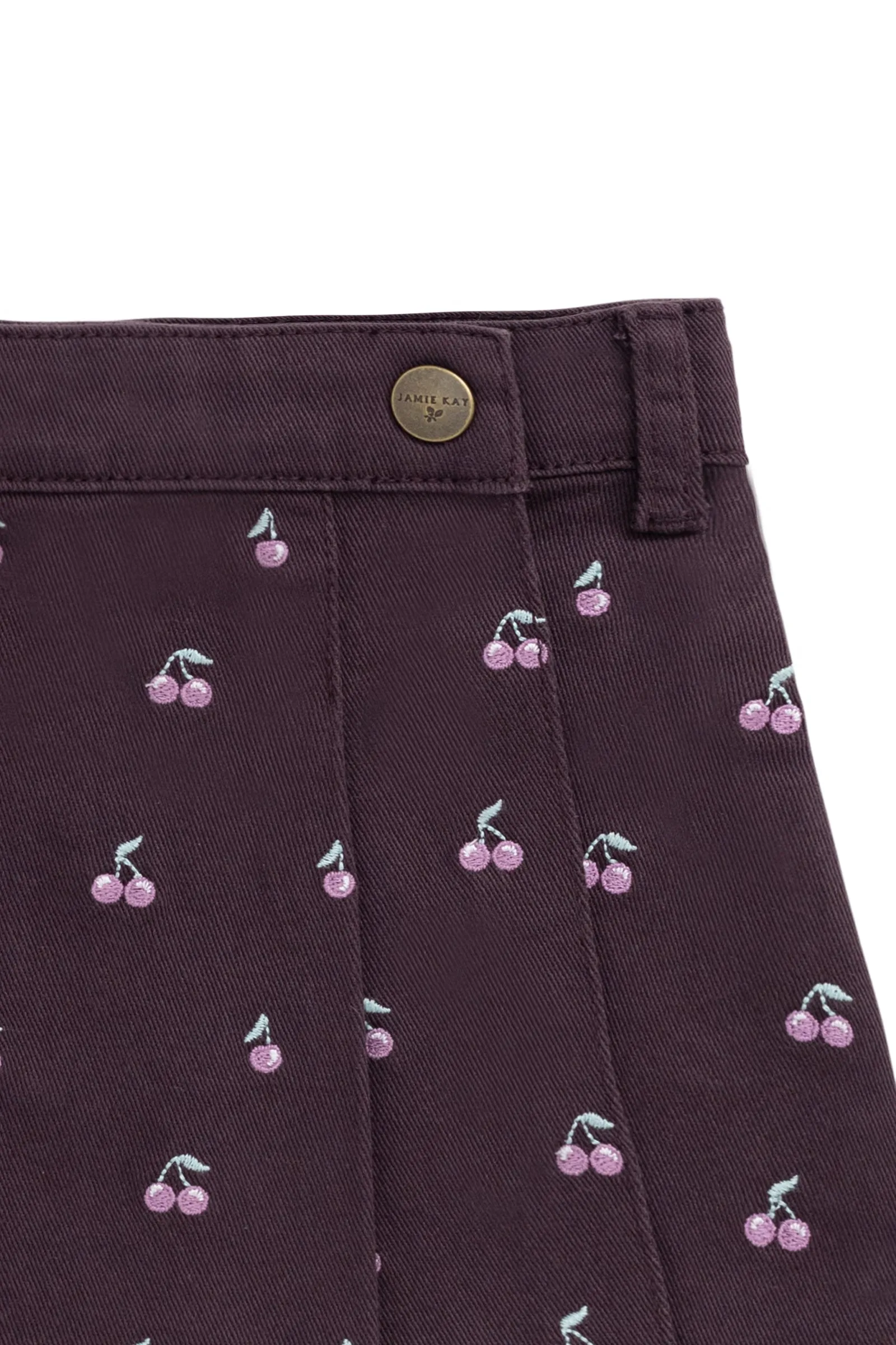 Chelsea Skirt - Cherry Love Plum Embroidery