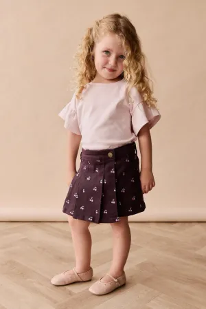 Chelsea Skirt - Cherry Love Plum Embroidery