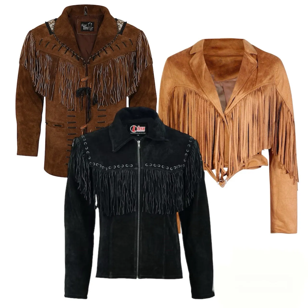 Cowboy Suede & Suede Fringe Jackets (Sack)