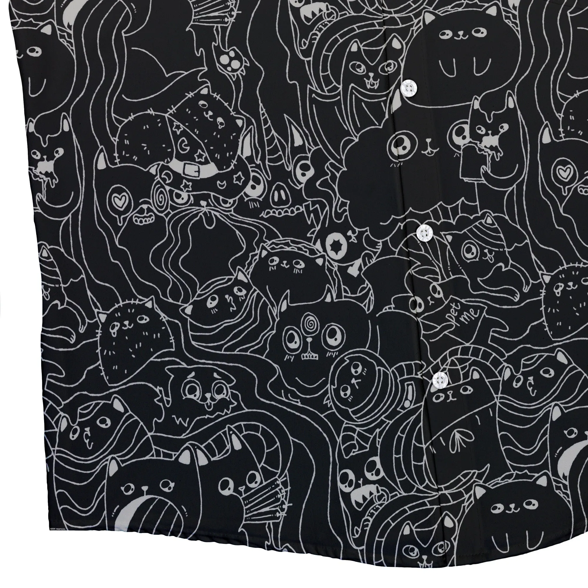 Exploding Kittens Mashup Black Button Up Shirt