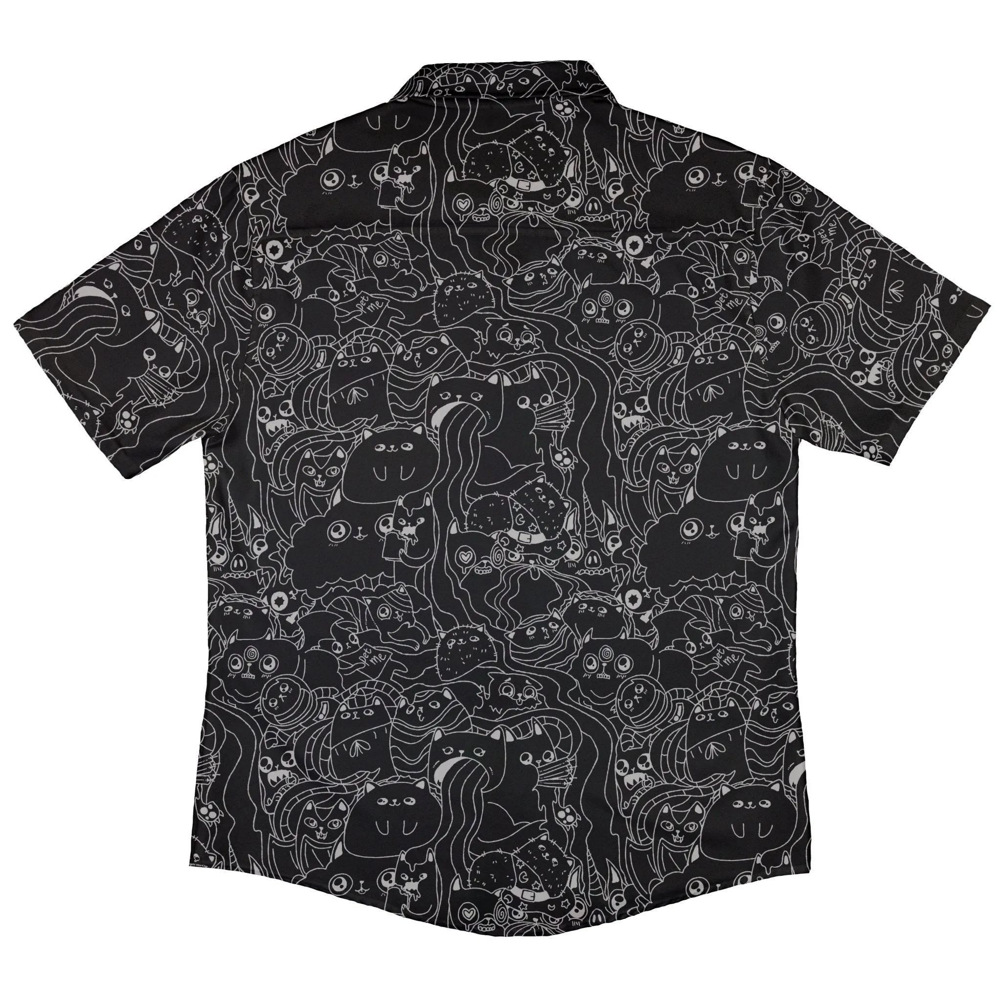 Exploding Kittens Mashup Black Button Up Shirt