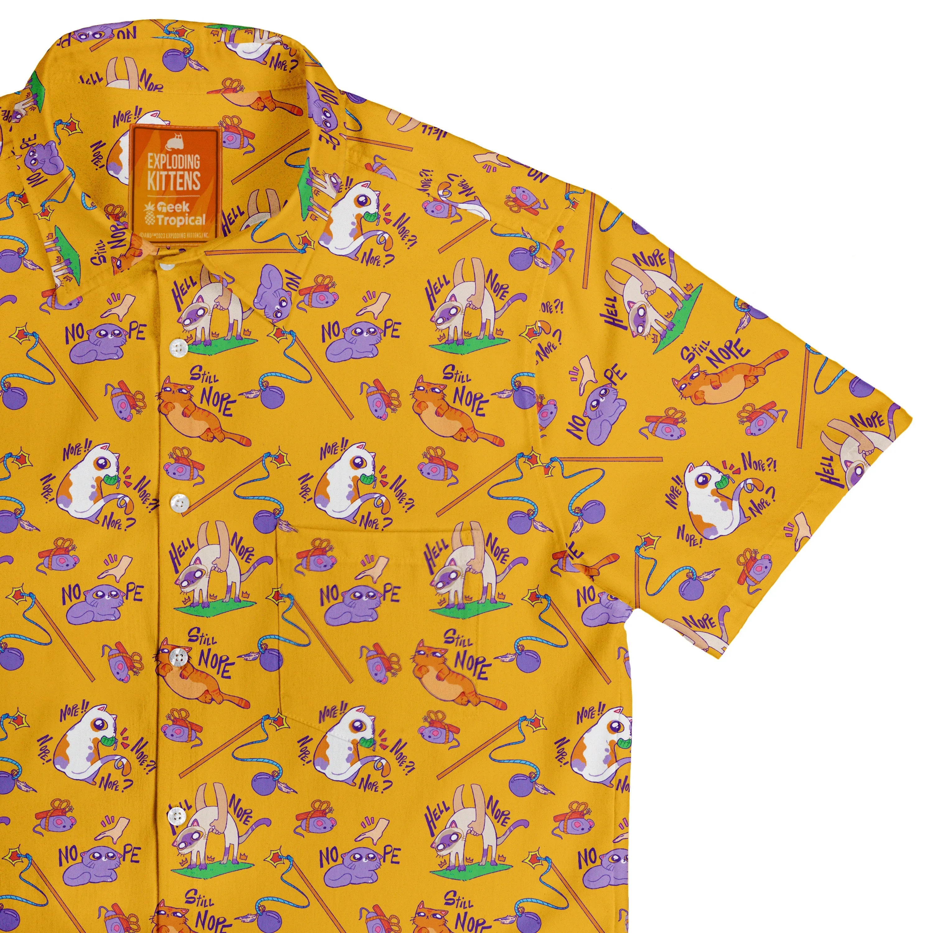 Exploding Kittens Still Nope Button Up Shirt