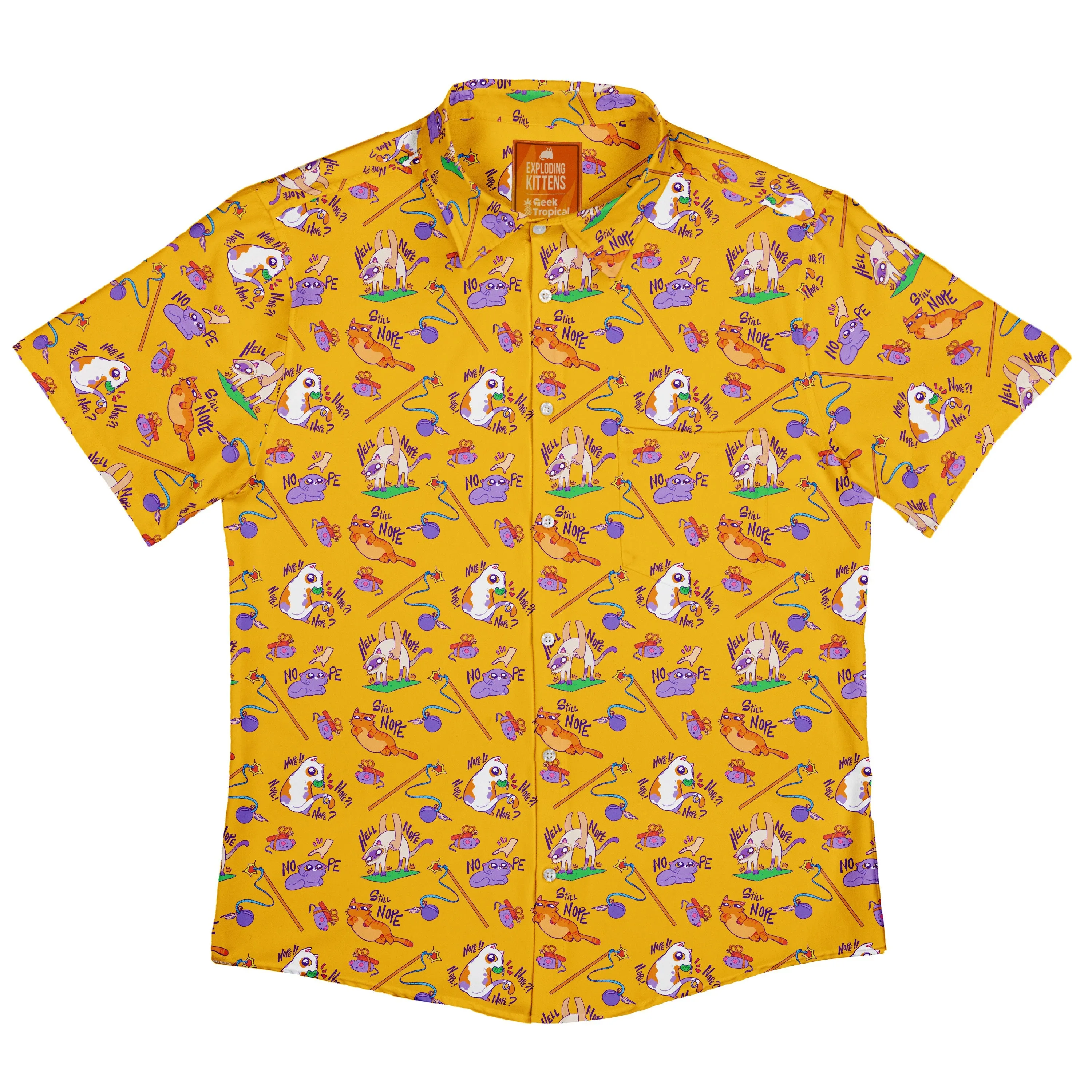 Exploding Kittens Still Nope Button Up Shirt
