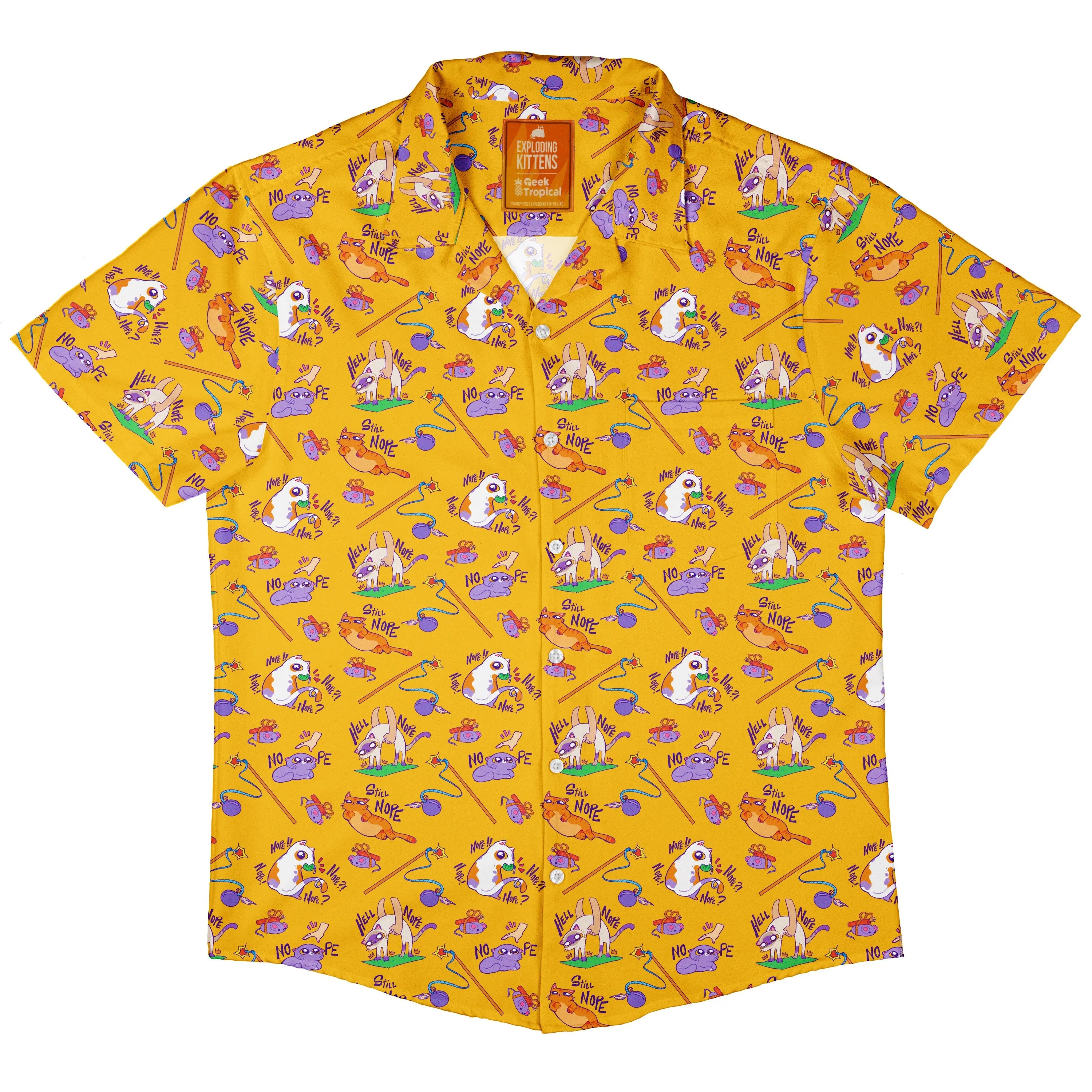 Exploding Kittens Still Nope Button Up Shirt