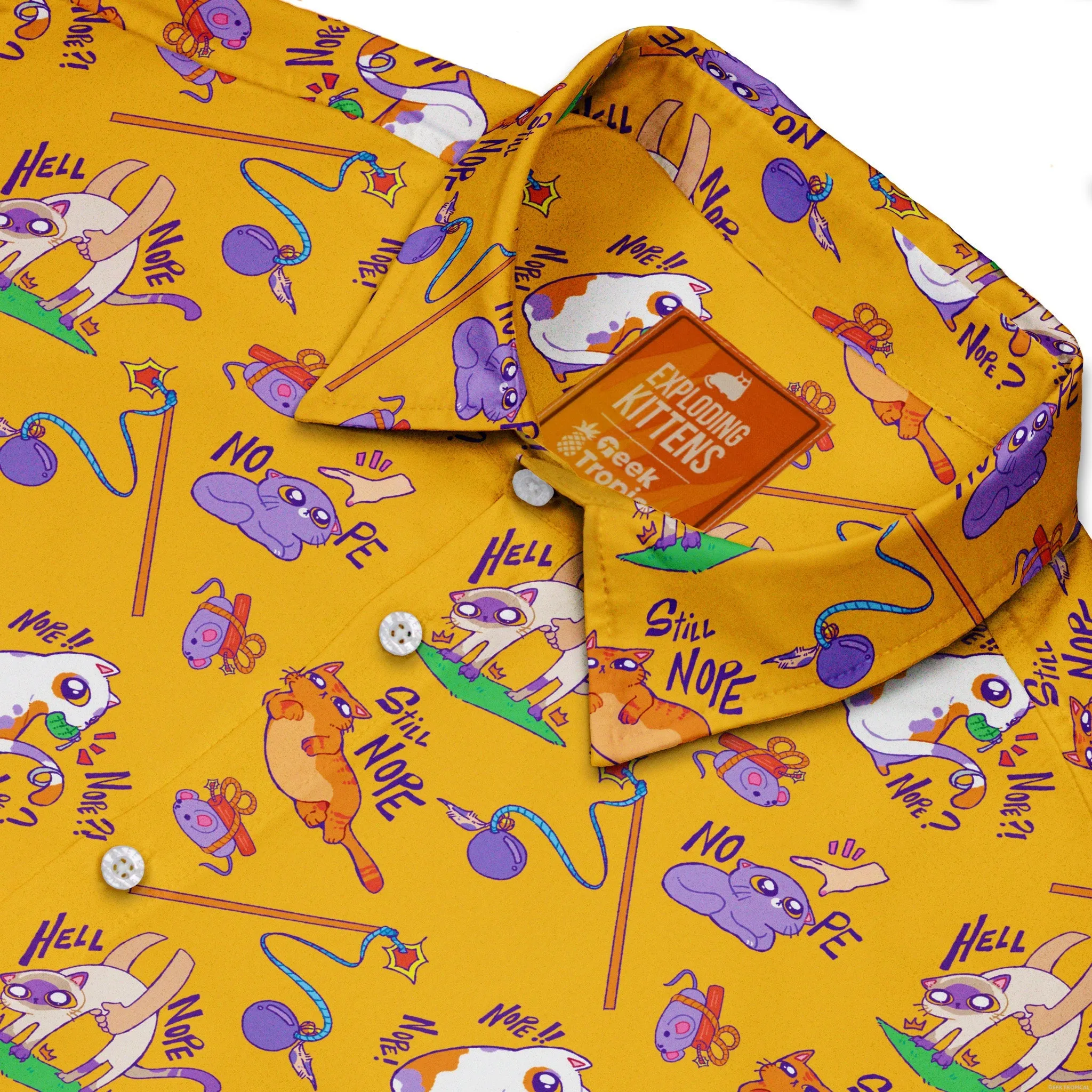 Exploding Kittens Still Nope Button Up Shirt