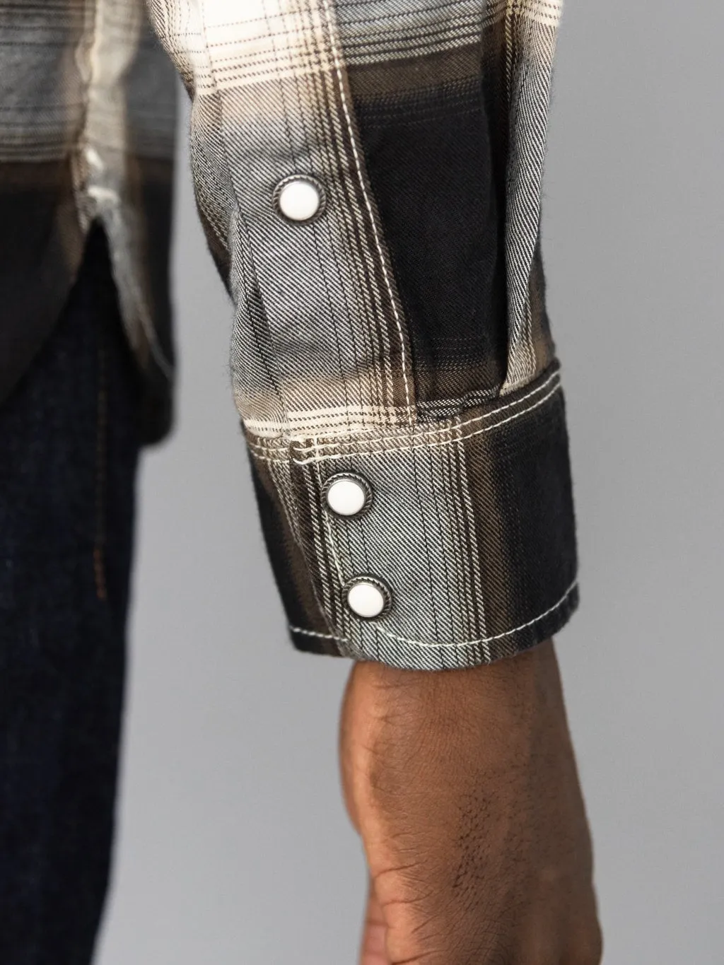 Freenote Cloth Lancaster Black Shadow Plaid Shirt