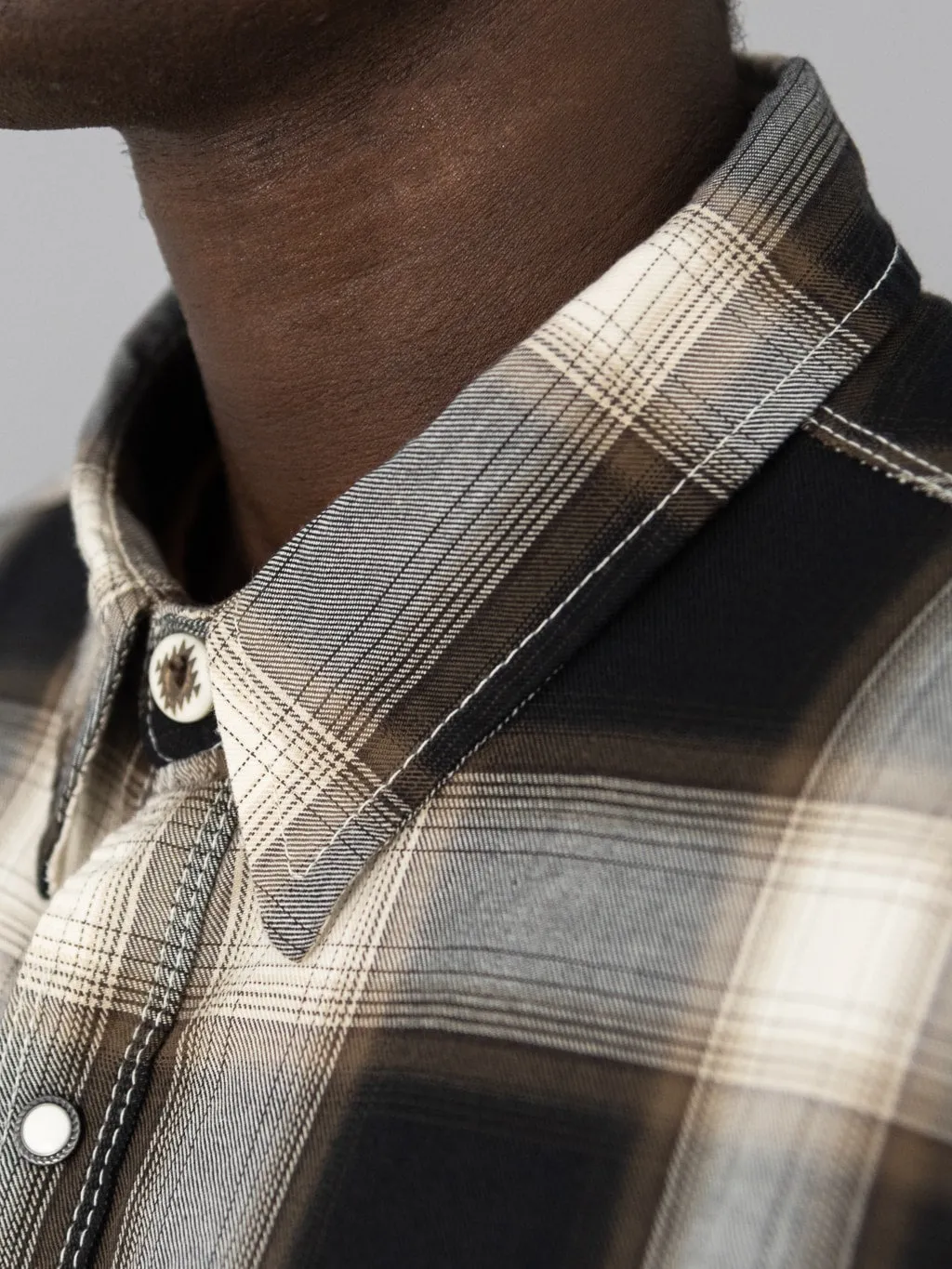 Freenote Cloth Lancaster Black Shadow Plaid Shirt