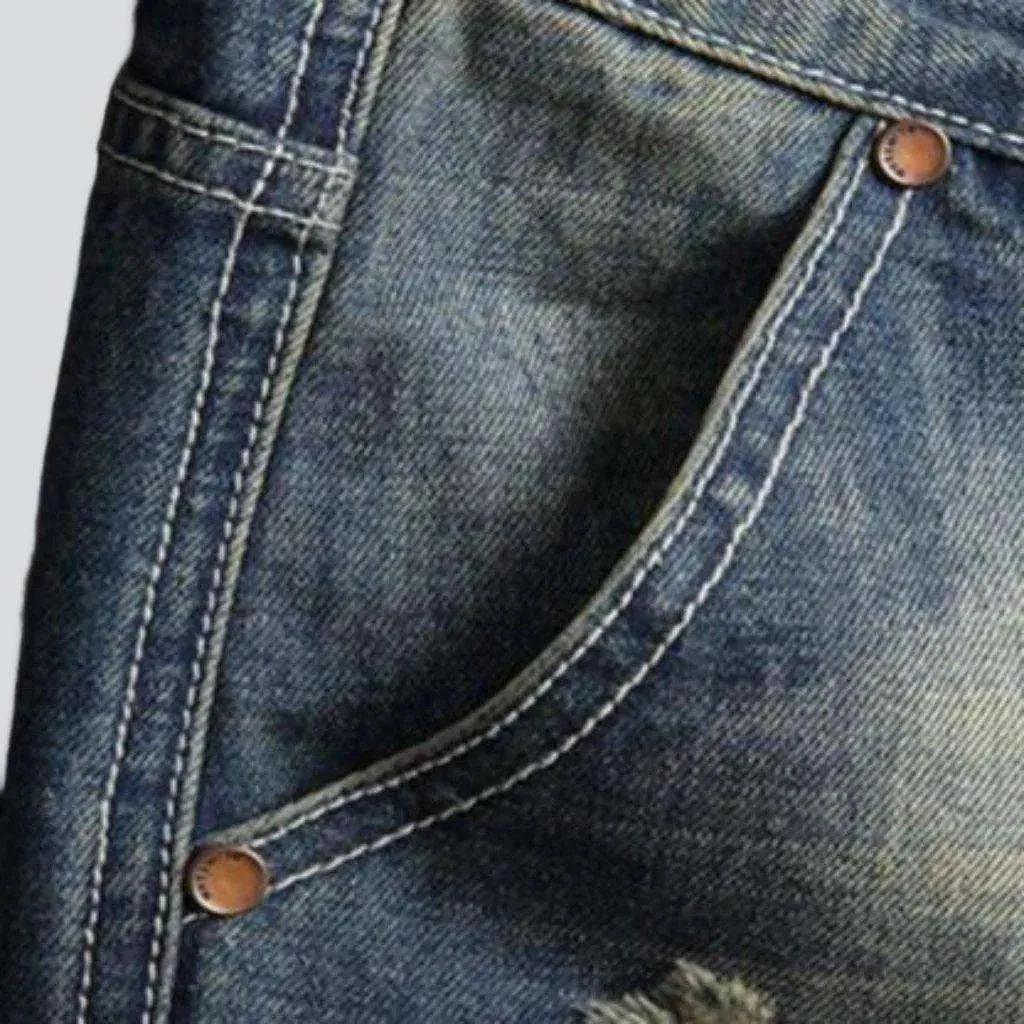 Fully distressed jeans for men