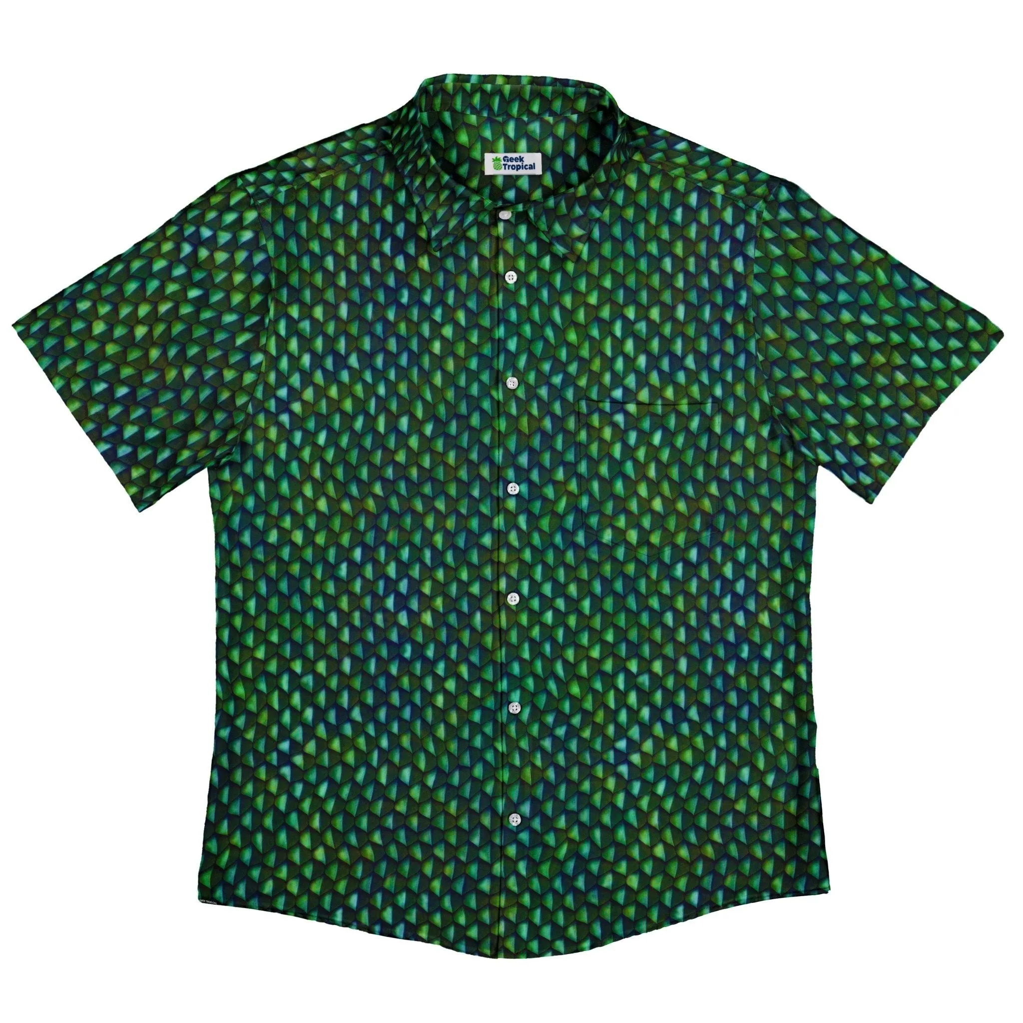 Green Dragon Scales Button Up Shirt
