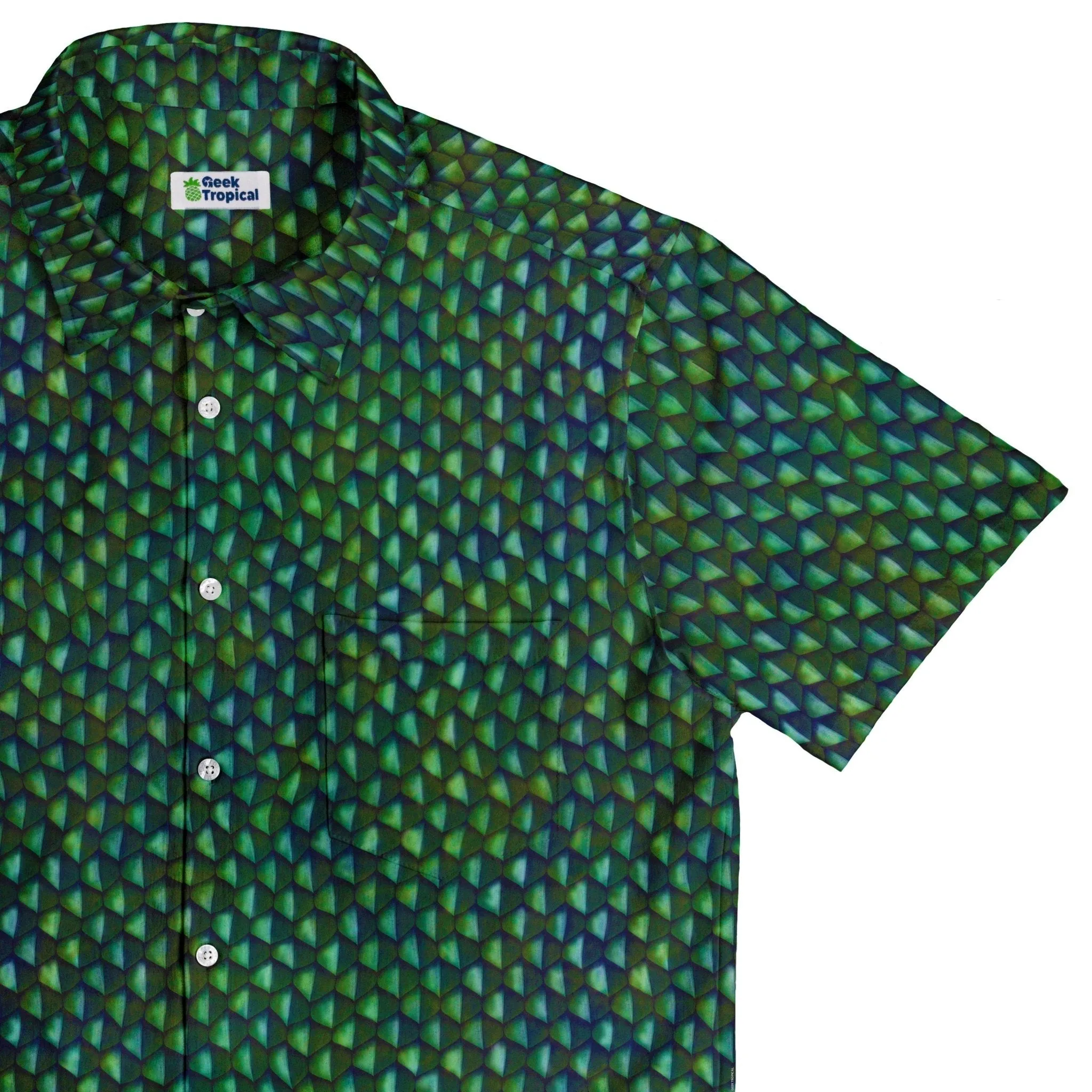 Green Dragon Scales Button Up Shirt