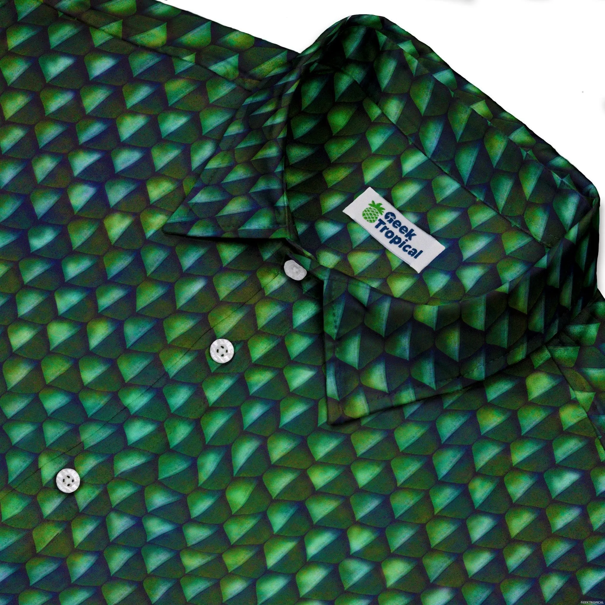 Green Dragon Scales Button Up Shirt