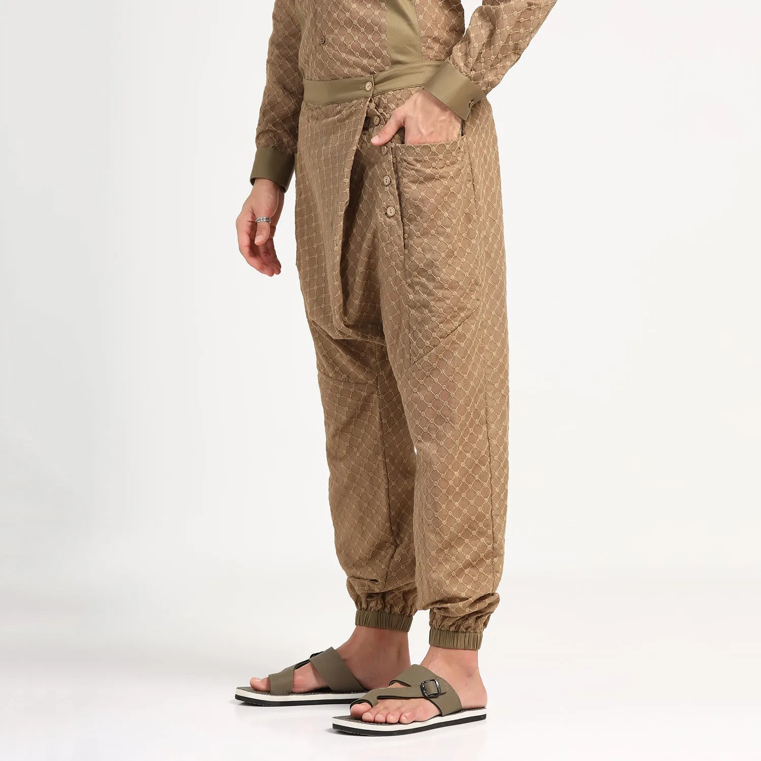 Green Schiffle Harem Pant