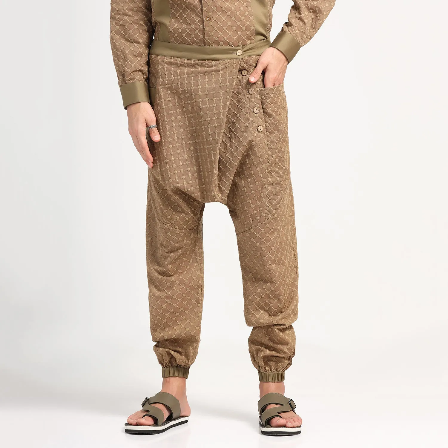 Green Schiffle Harem Pant