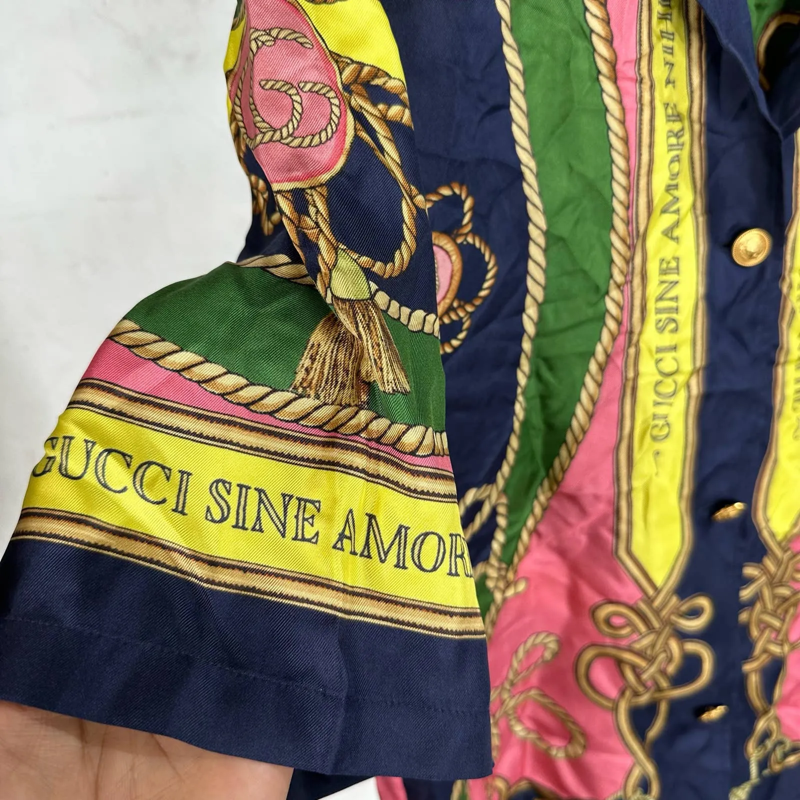 Gucci Silk Patterned Button Up