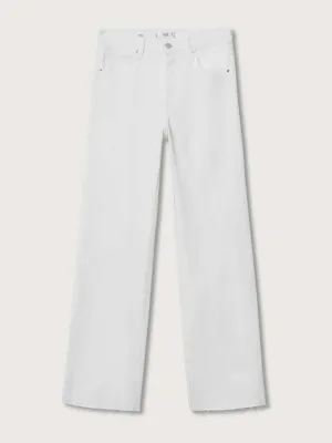 High waisted white jeans