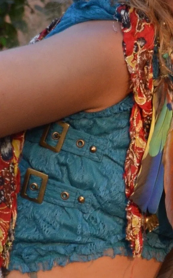 hooded bolero waistcoat with Gypsy lace