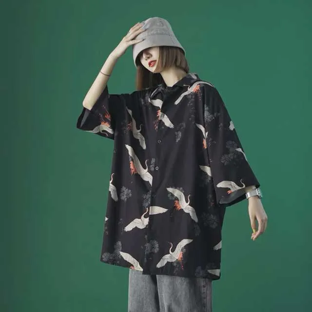 Japanese Button Up T-Shirt