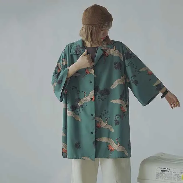Japanese Button Up T-Shirt