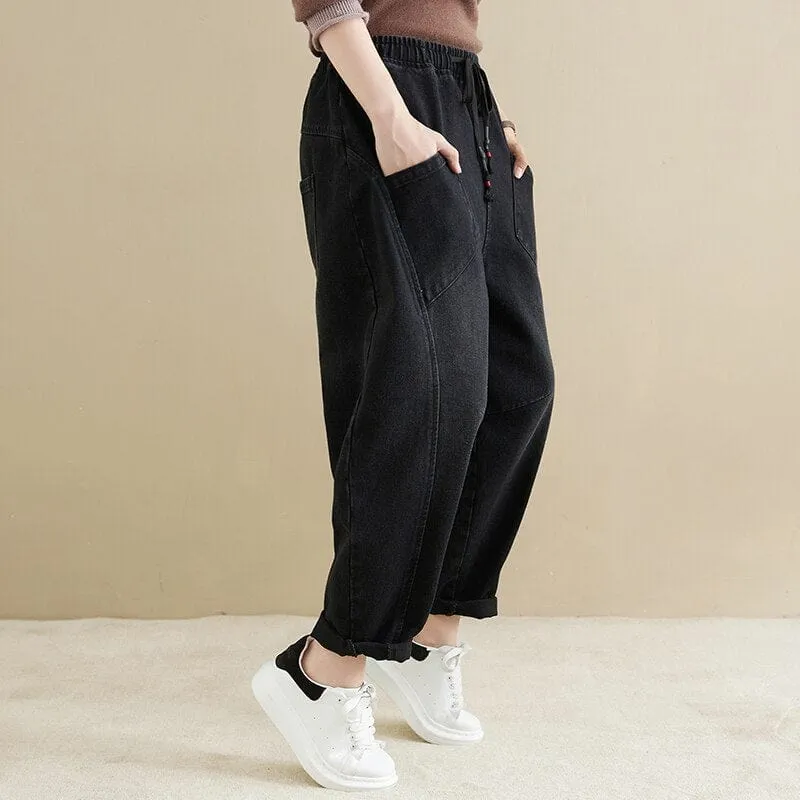 Lian Retro Cotton Loose Jeans
