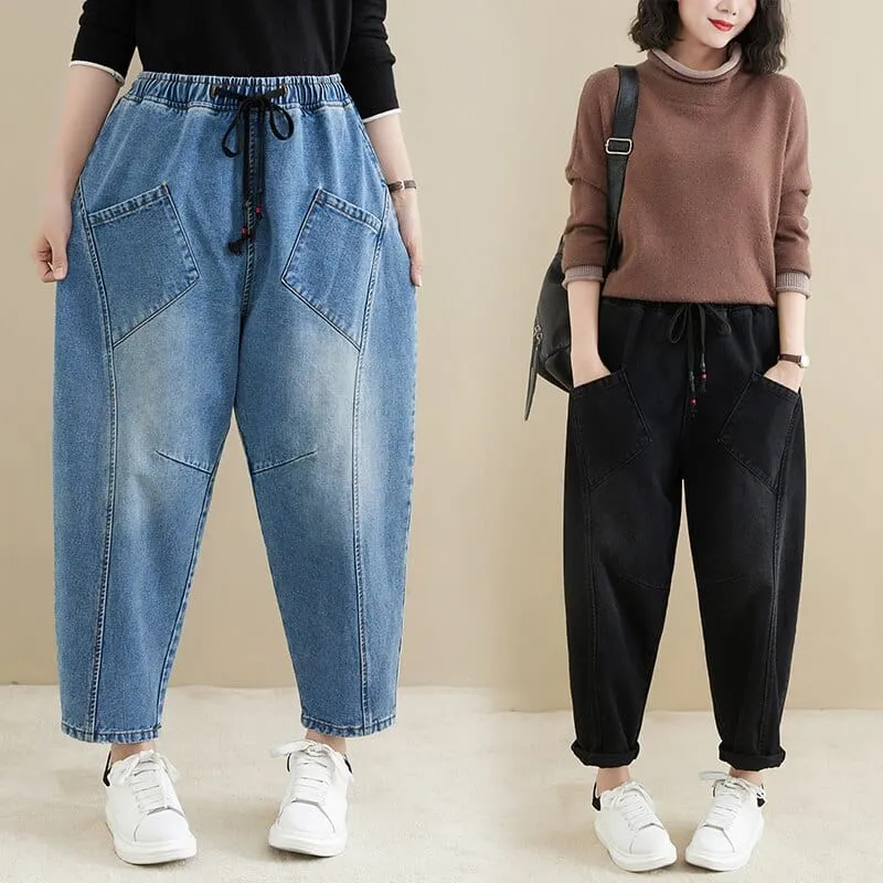 Lian Retro Cotton Loose Jeans