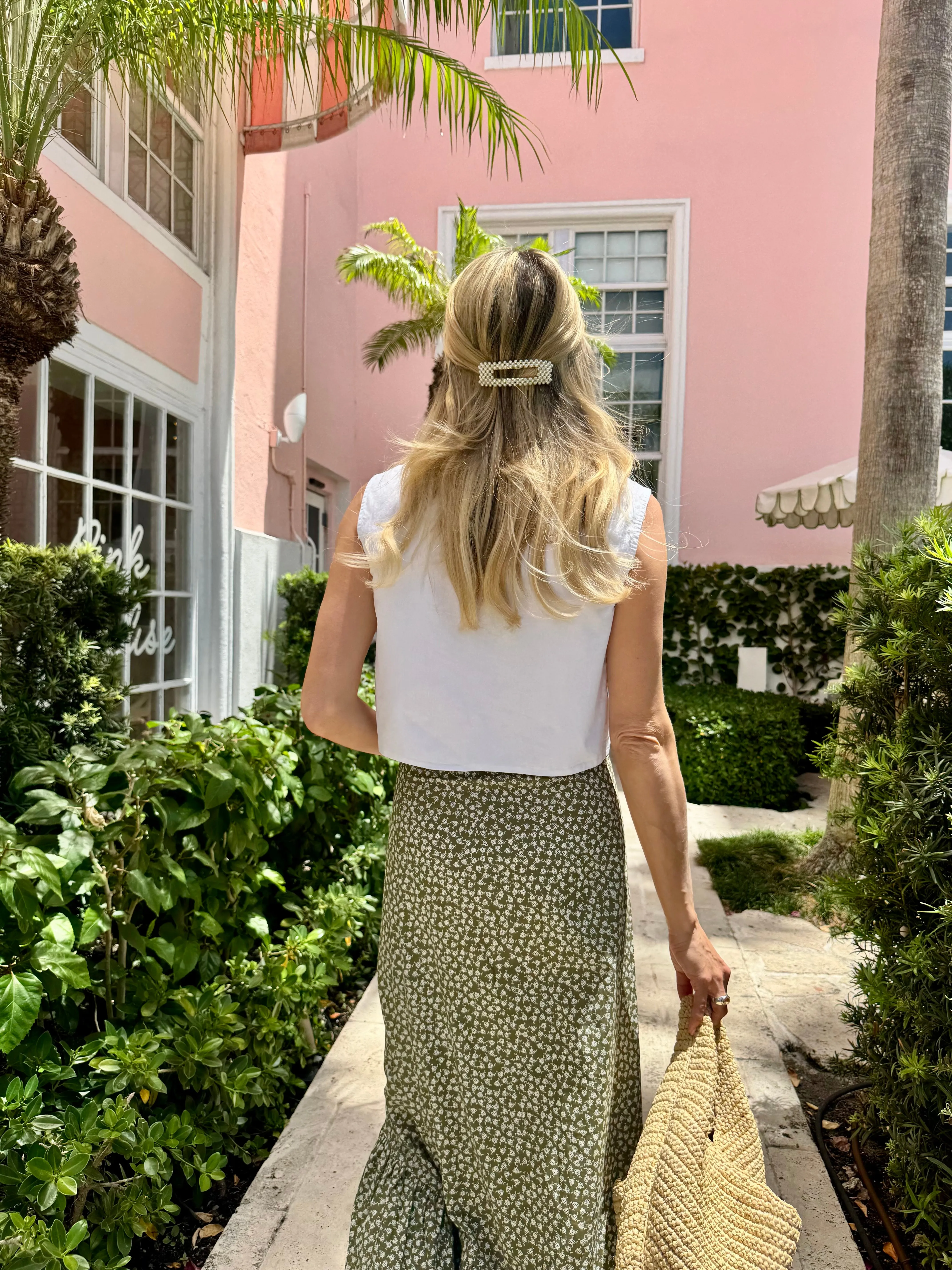 MASON'S DAUGHTER | Blythe Skirt, Olive Green & Ivory Printed Poplin